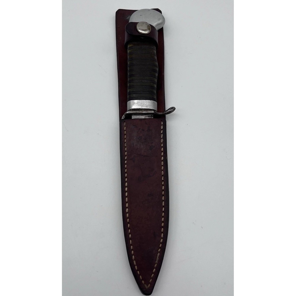 Vintage WWII‎ Western type  Fixed Blade Fighting Knife no name W/sheath